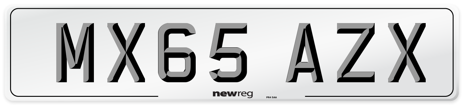 MX65 AZX Number Plate from New Reg